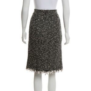 Monique Lhuillier Boucle Metallic Pencil Skirt - Size S